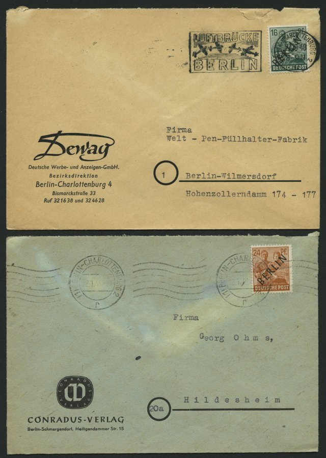 LOTS 1949, 8 Briefe Mit Verschiedenen Frankaturen, Meist Pracht - Usados