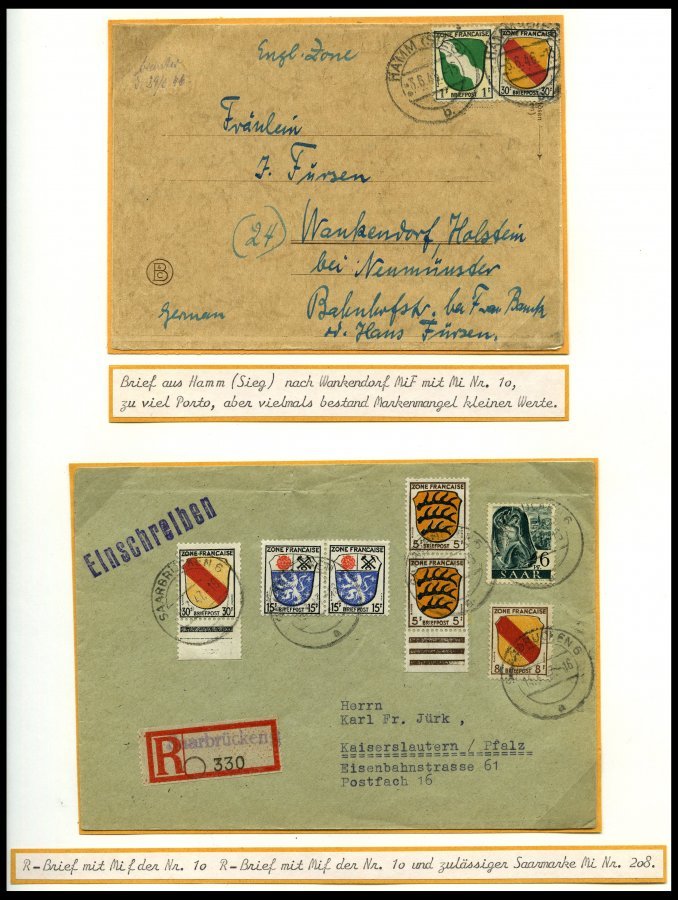 SAMMLUNGEN, LOTS *,**,o,Brief , Umfangreiche Sammlung Französische Zone Von 1945-49 Im SAFE Album Mit Verschiedenen Papi - Other & Unclassified