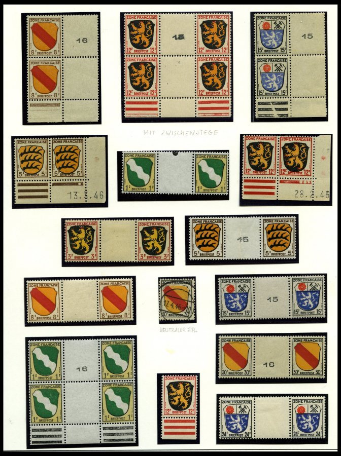 SAMMLUNGEN, LOTS *,**,o,Brief , umfangreiche Sammlung Französische Zone von 1945-49 im SAFE Album mit verschiedenen Papi