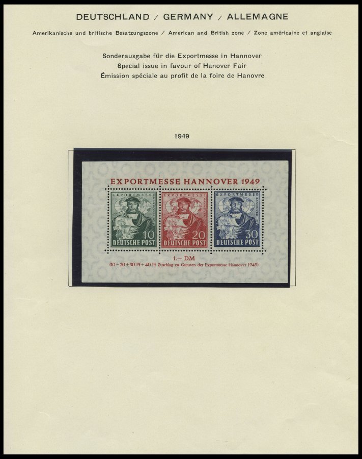 AMERIK. U. BRITISCHE ZONE SLG. *,o , Sammlungsteil Incl. Alliierte Besetzung Mit Mittleren Ausgaben Und Den 3 Blocks, Fa - Other & Unclassified