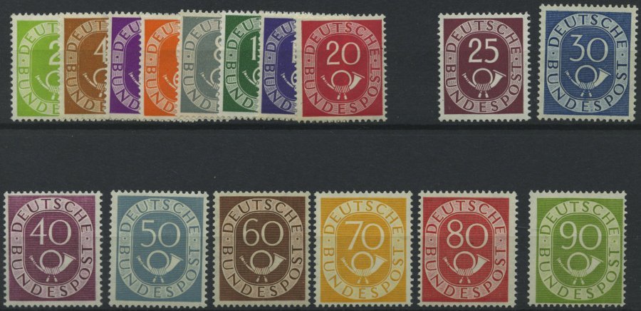 BUNDESREPUBLIK 123-38 **, 1951, Posthorn, Postfrischer Prachtsatz, Jeder Wert Gepr. Schlegel, Mi. 2200.- - Other & Unclassified