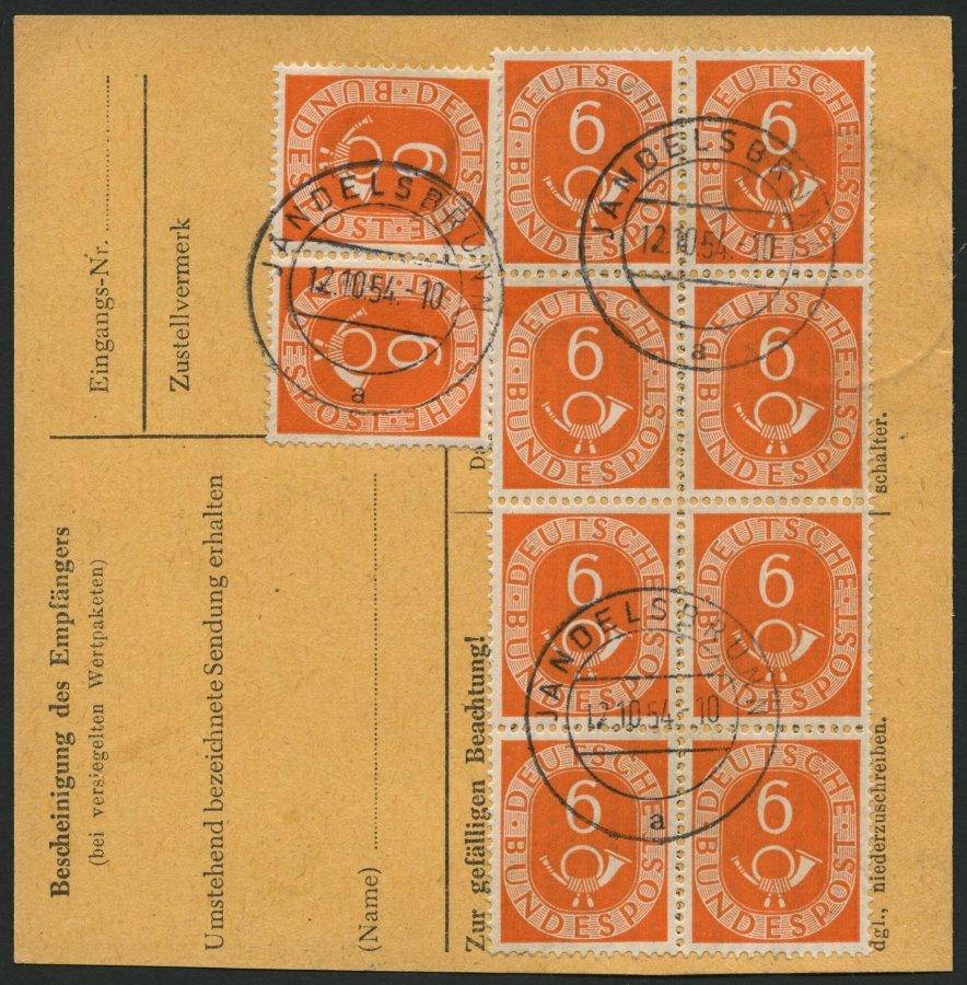 BUNDESREPUBLIK 126 BRIEF, 1952, 6 Pf. Posthorn Im Achterblock Und Waagerechten Paar Rückseitig Mit 50 Pf. Zusatzfrankatu - Other & Unclassified