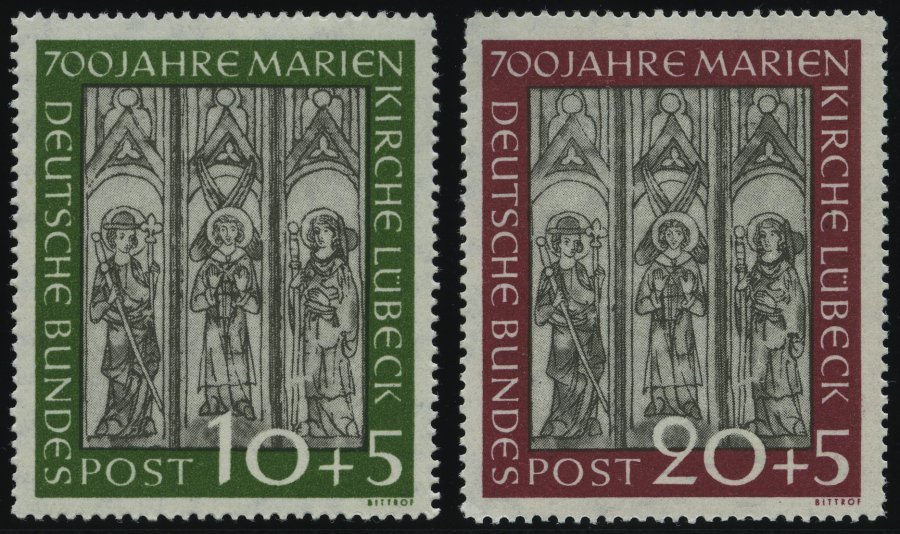 BUNDESREPUBLIK 139/40 **, 1951, Marienkirche, üblich Gezähnt Pracht, Mi. 220.- - Otros & Sin Clasificación