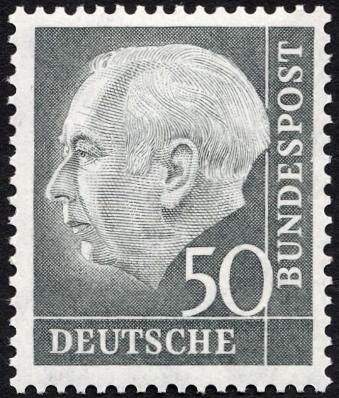 BUNDESREPUBLIK 189 **, 1954, 50 Pf. Heuß, Pracht, Gepr. Schlegel, Mi. 200.- - Otros & Sin Clasificación