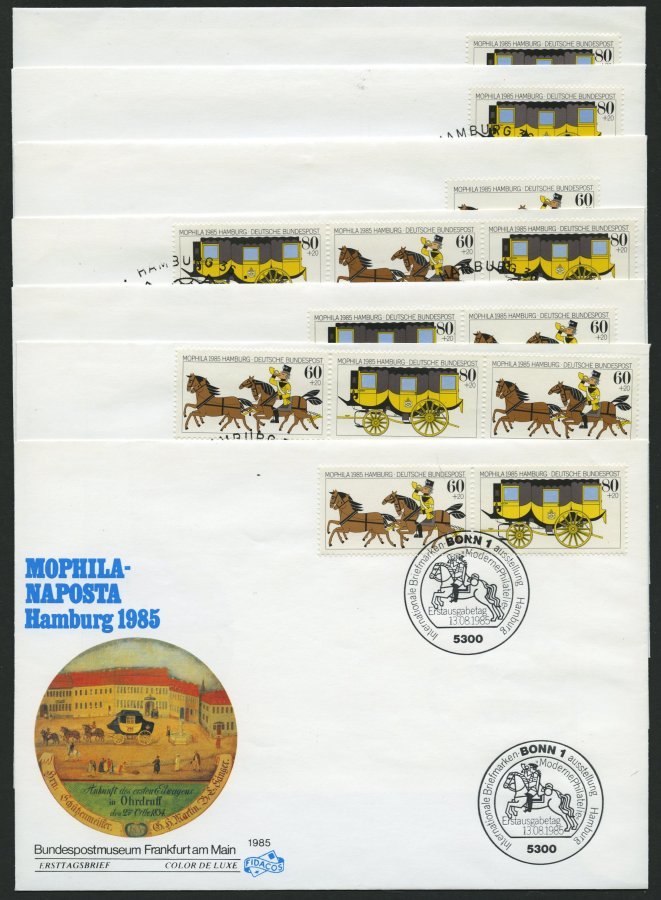 BUNDESREPUBLIK 1255/6 **,Brief , 1985, MOPHILA, Alle 4 Zusammendrucke Postfrisch Und Auf Privaten FDC`s, Pracht - Otros & Sin Clasificación