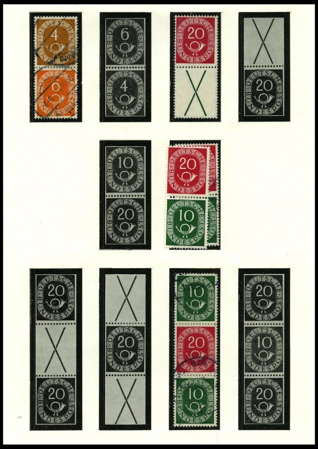 ZUSAMMENDRUCKE A. W 2-K 7 **,*,o , 1951-68, Partie Meist Verschiedener Zusammendrucke Mit Markenheftchen, Heftchenblätte - Used Stamps