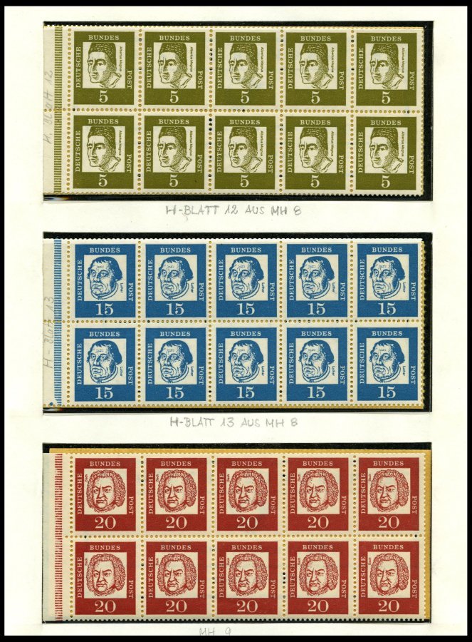 ZUSAMMENDRUCKE A. W 2-K 7 **,*,o , 1951-68, Partie Meist Verschiedener Zusammendrucke Mit Markenheftchen, Heftchenblätte - Usados