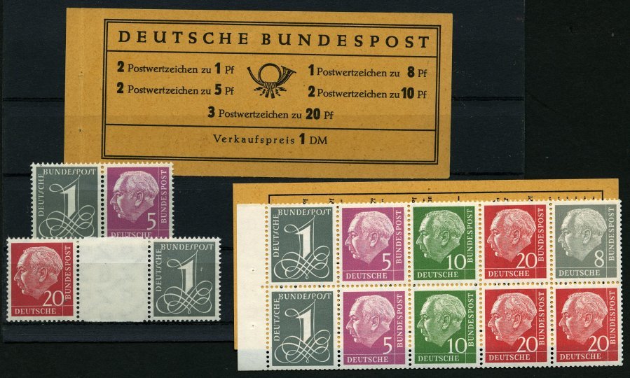 ZUSAMMENDRUCKE **,o,*,Brief , 1955-60, Partie Zusammendrucke Heuss, Meist Prachterhaltung, Mi. über 1400.- - Used Stamps