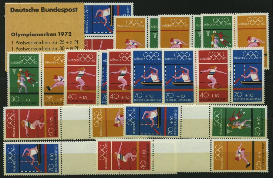 ZUSAMMENDRUCKE H-Bl. 22-SZ 2b **, 1972, Olympische Spiele, 13 Verschiedene Zusammendrucke (ohne S 53/4), Pracht, Mi. 136 - Usados