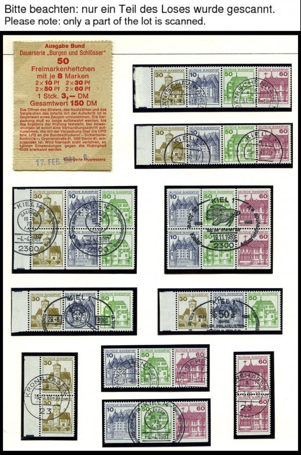 ZUSAMMENDRUCKE A.MH 21-W 78 **,o , 1977-82, Sammlung Burgen Und Schlösser Mit Diversen Verschiedenen Markenheftchen Mit - Used Stamps