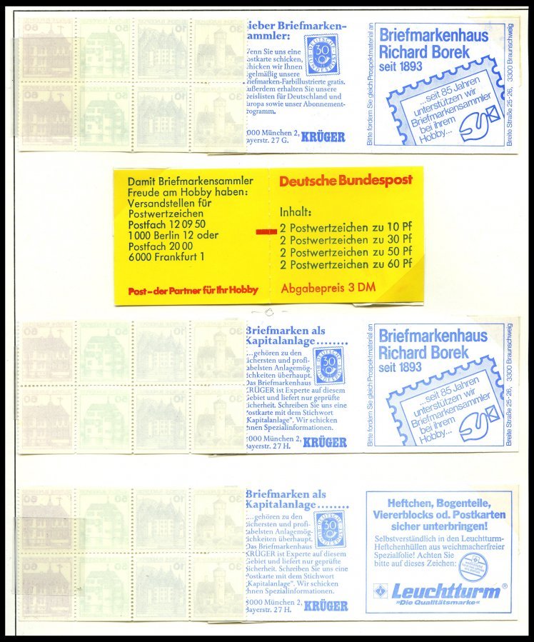 ZUSAMMENDRUCKE A.MH 21-W 78 **,o , 1977-82, Sammlung Burgen Und Schlösser Mit Diversen Verschiedenen Markenheftchen Mit - Used Stamps