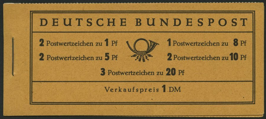 ZUSAMMENDRUCKE MH 4YII **, 1960, Markenheftchen Heuss Lieg. Wz., Type II, Oben Leichte Heftchenzähnung, Pracht, Mi. 90.- - Otros & Sin Clasificación