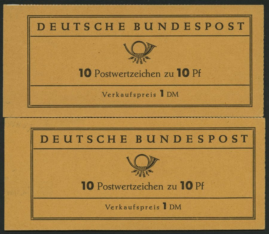 MARKENHEFTCHEN MH 6fbIV **, 1960, Markenheftchen Heuss Lumogen, Nachauflage, Mit Rahmendruck R1 Und R2, 2 Heftchen Prach - Other & Unclassified