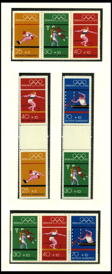 ZUSAMMENDRUCKE MH 17-SZ 2b **, 1972, Olympische Spiele Komplett, Pracht, Mi. 157.- - Otros & Sin Clasificación