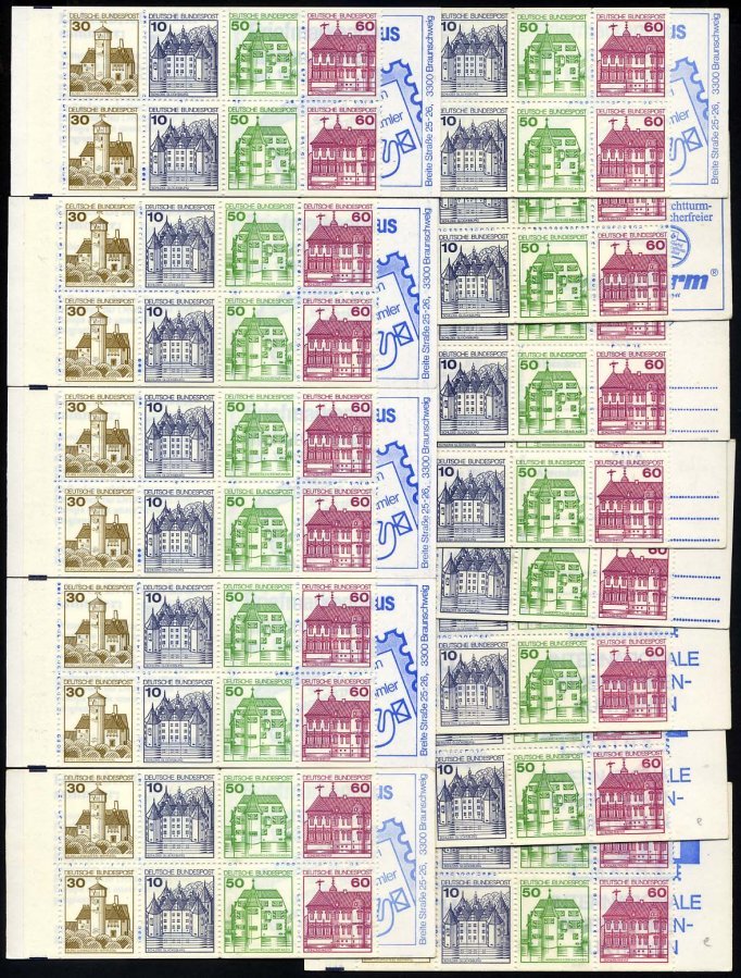 ZUSAMMENDRUCKE MH 23 **, 1980, Burgen Und Schlösser, Kleines Lot Von 13 Markenheftchen, Fast Nur Prachterhaltung, Mi. 16 - Other & Unclassified