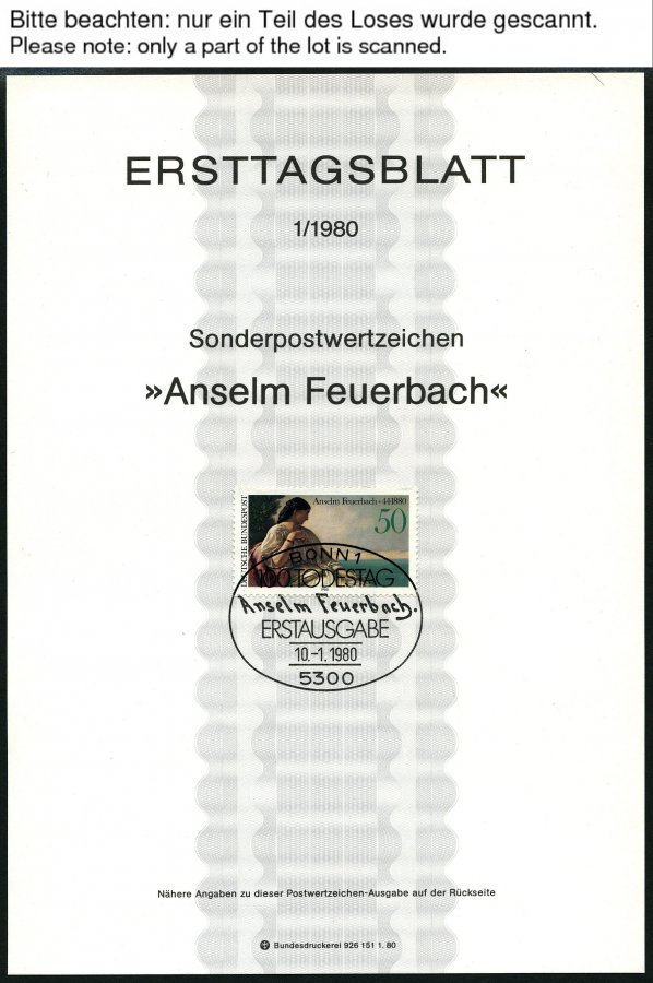 ERSTTAGSBLÄTTER 1033-1467 BrfStk, 1980-90, Komplette Sammlung, ETB 1/80 - 19/90 In 6 Ringbindern, Prachterhaltung - Other & Unclassified