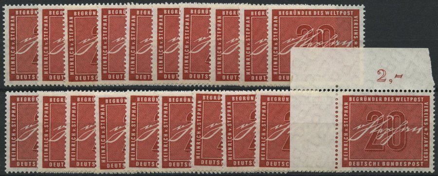 ENGROS 227 **, 1956, 20 Pf. Stephan, 20x, Meist Pracht, Mi. 160.- - Variedades Y Curiosidades