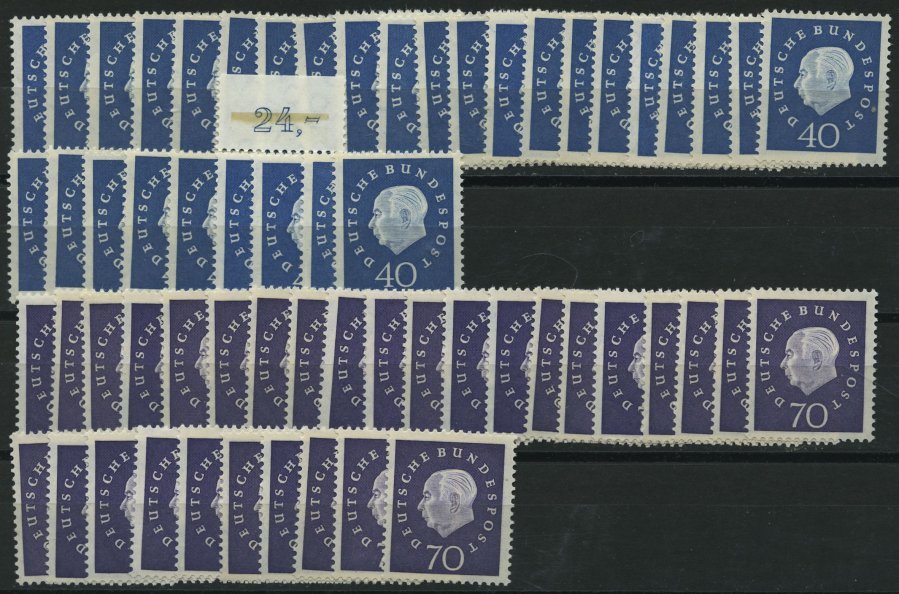 ENGROS 305/6 **, 1959, 40 Und 70 Pf. Heuss III, Je 30x, Pracht, Mi. 570.- - Variedades Y Curiosidades