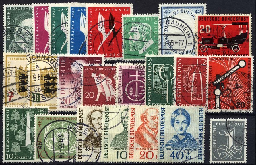 JAHRGÄNGE 204-26x O, 1955, Kompletter Jahrgang, Pracht - Used Stamps