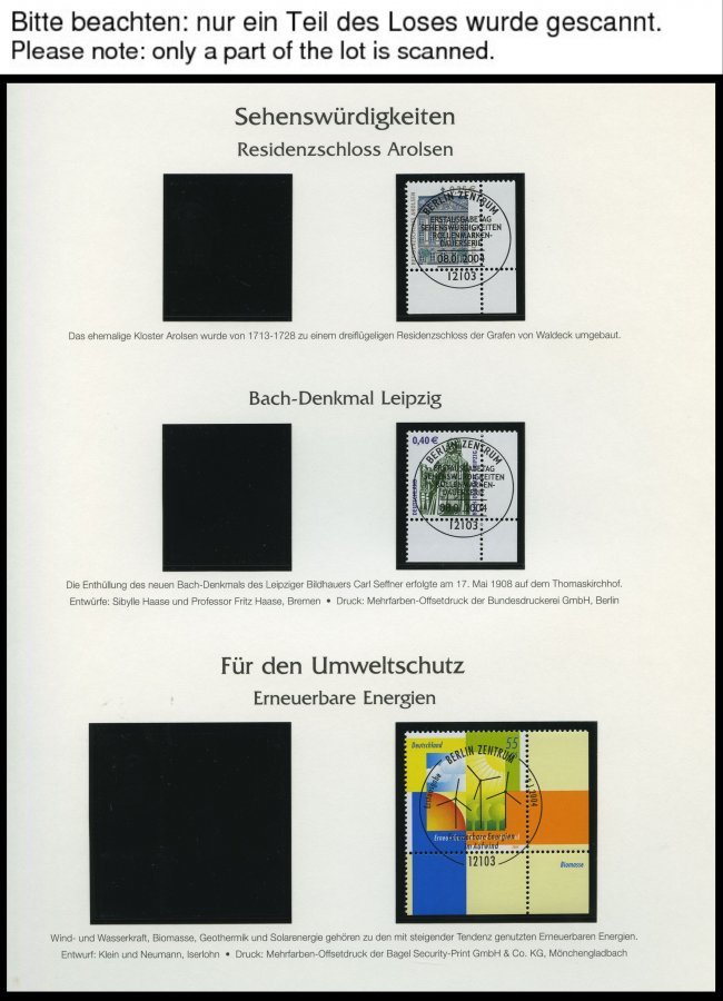 JAHRGÄNGE 2374-2433 O, 2004, Kompletter Jahrgang, Ohne Selbstklebende Marken, Jeweils Aus Der Rechten Unteren Bogenecke, - Usados