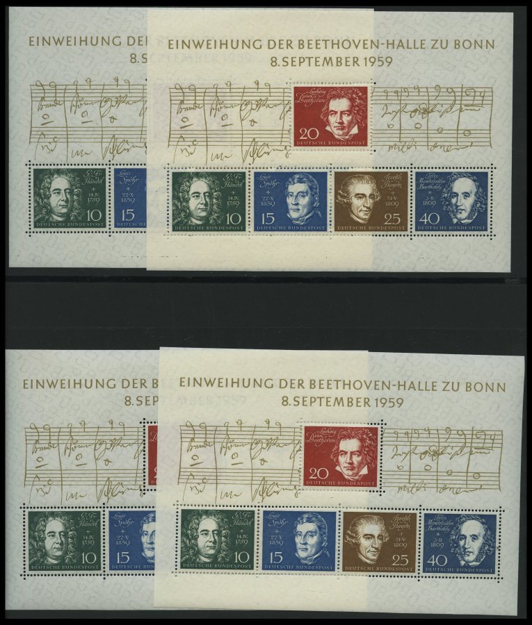 LOTS Bl. **, 1959-86, Partie Blocks, U.a. Bl. 2 (23x), Bl. 3 (13x) Etc., Nur Prachterhaltung, Mi. 1400.- - Used Stamps