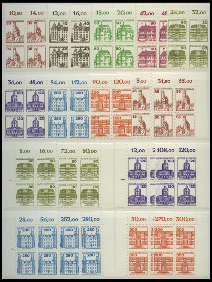 LOTS VB **, 1957-82, Partie Von Ca. 180 Verschiedenen Werten In Viererblocks, Ab Ca. 1977 Viele Werte Mehrfach Vorhanden - Usados