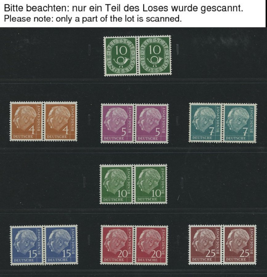LOTS **, 1951-97, Verschiedene Postfrische Waagerechte Paare, U.a. Mi.Nr. 188 Und 694-703, Pracht, Mi. 500.- - Used Stamps