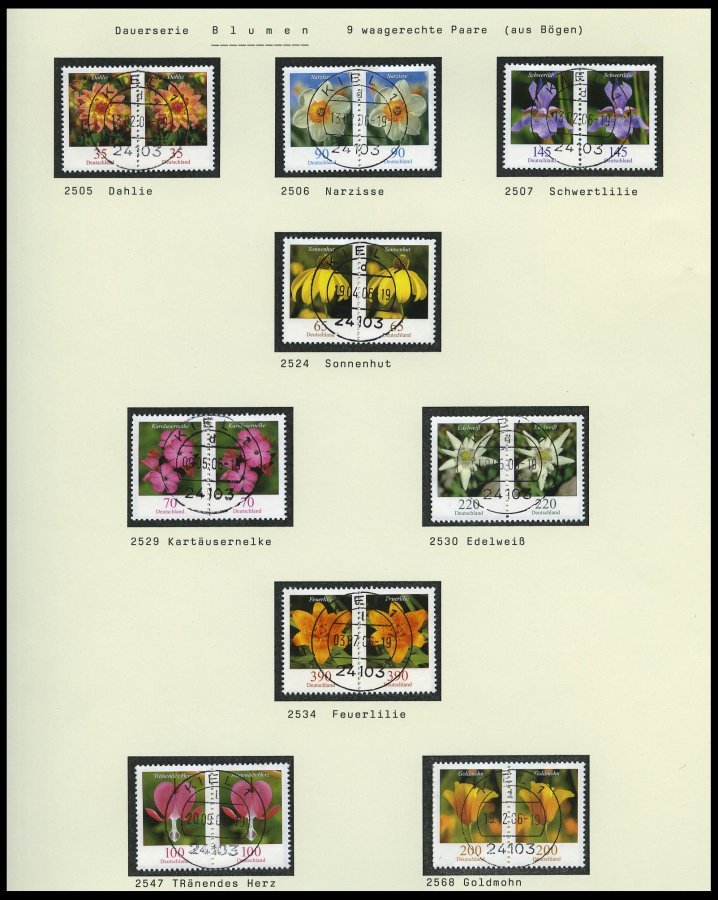 LOTS O, 1951-2008, Verschiedene, Fast Nur Zentrisch Gestempelte, Waagerechte Paare, U.a. Mit Mi.Nr. 355y Und 694-703, Pr - Usati