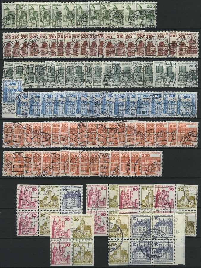 LOTS O, 1951-2000, Umfangreiche Lagerpartie Freimarken, Mit Viererblocks Und Vielen Zusammendrucken, Meist Pracht, Fundg - Used Stamps