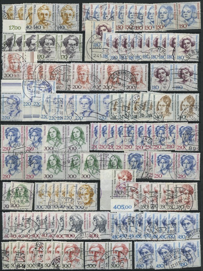 LOTS O, 1951-2000, Umfangreiche Lagerpartie Freimarken, Mit Viererblocks Und Vielen Zusammendrucken, Meist Pracht, Fundg - Used Stamps