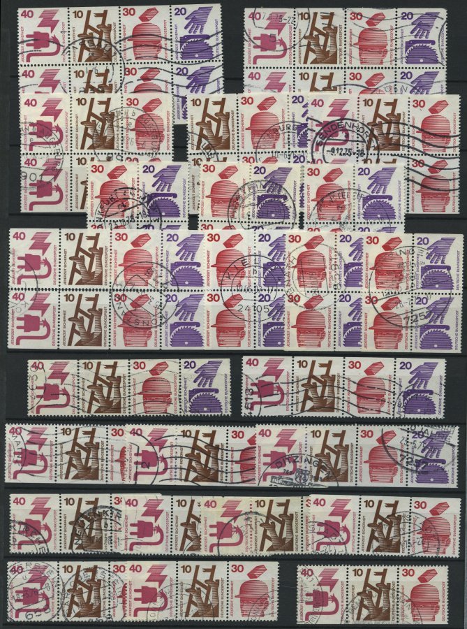 LOTS O, 1951-2000, Umfangreiche Lagerpartie Freimarken, Mit Viererblocks Und Vielen Zusammendrucken, Meist Pracht, Fundg - Used Stamps