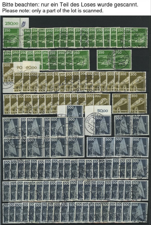 LOTS O, 1951-2000, Umfangreiche Lagerpartie Freimarken, Mit Viererblocks Und Vielen Zusammendrucken, Meist Pracht, Fundg - Usados
