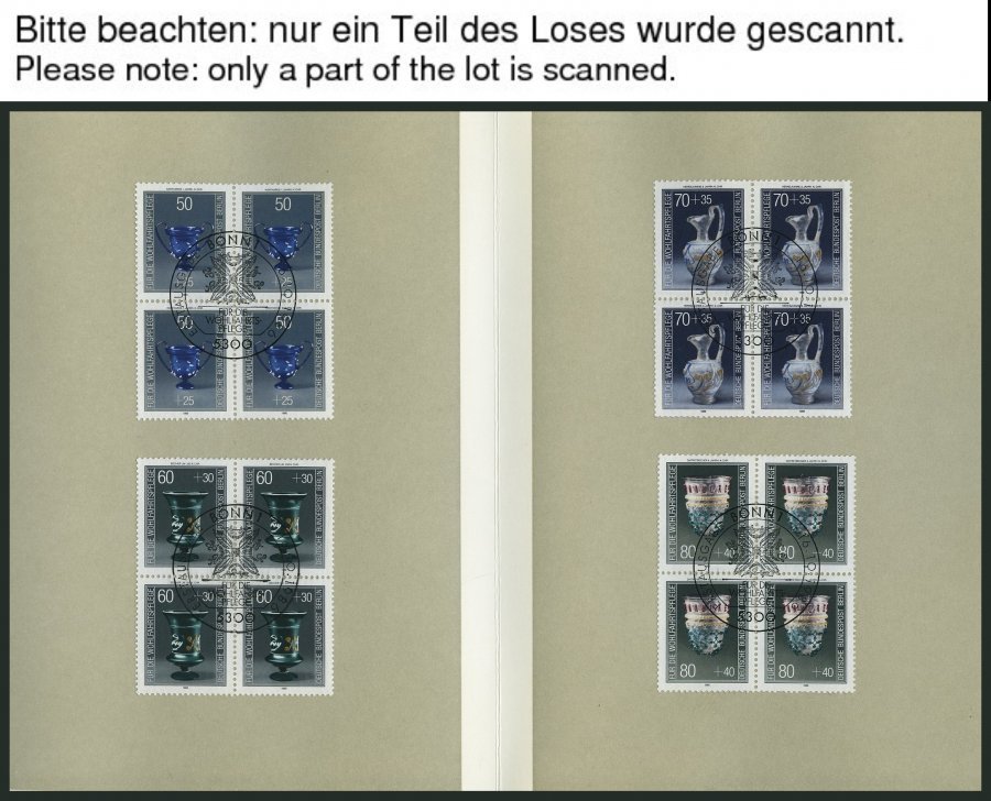 LOTS VB, BrfStk, 1986-2003, Wofa In Viererblocks Mit Ersttagssonderstempeln, In Großformatigen Faltkarten Des Bundesmini - Used Stamps