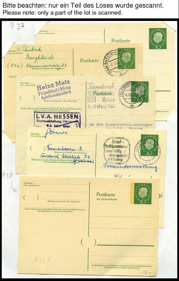 GANZSACHEN Sammlung Von über 1000 Ganzsachen Bundesrepublik Von 1954-98, U.a. Bildpostkarten, FDC-Umschläge Mit Diversen - Colecciones