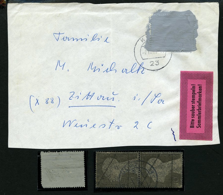 BUND/BERLIN POSTKRIEG Brief,o,BrfStk , 1949-65, 10 Verschiedene Postkriegsbelege Sowie 3 Einzelwerte, Feinst/Pracht - Cartas & Documentos