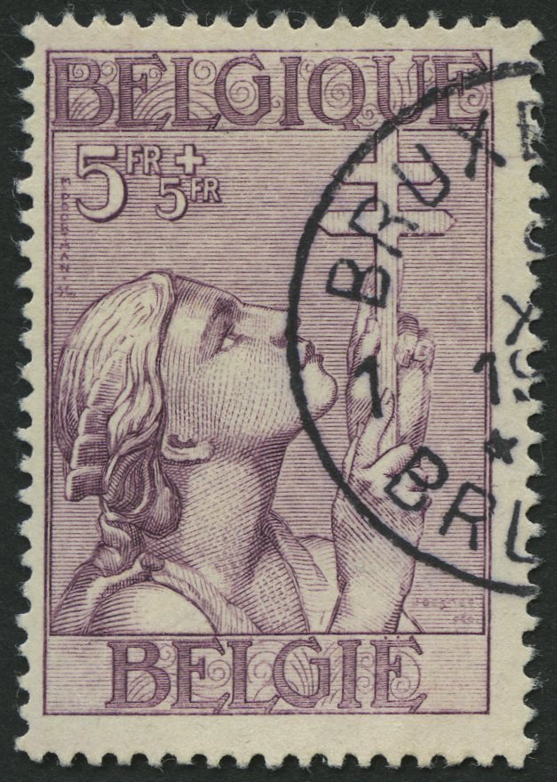 BELGIEN 372 O, 1933, 5 Fr. TBC, Pracht, Mi. 130.- - Bélgica