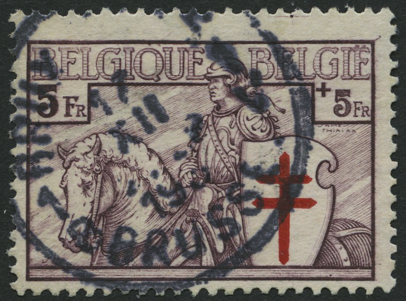 BELGIEN 392 O, 1934, 5 Fr. TBC, Pracht, Mi. 120.- - Belgium