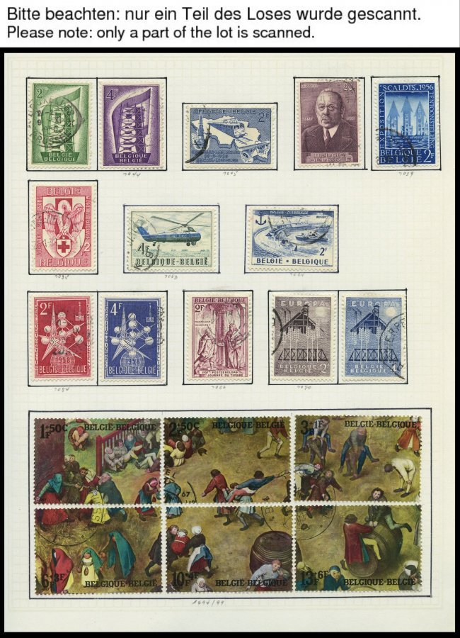 SAMMLUNGEN, LOTS O, Gestempelte Sammlung Belgien Von 1956-90, Ab 1960 Wohl Recht Komplett, Fast Nur Prachterhaltung - Collections