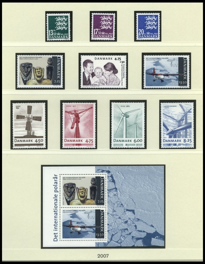 SAMMLUNGEN, LOTS **, Wohl Komplette Postfrische Sammlung Dänemark Von 1972-2008 In 3 Lindner Falzlosalben, Sehr Hoher No - Otros & Sin Clasificación