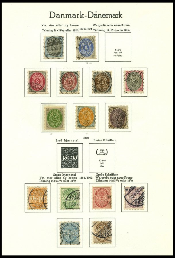 SAMMLUNGEN, LOTS o, fast nur gestempelte Sammlung Dänemark von 1851-1958 mit diversen mittleren Werten, feinst/Pracht, b