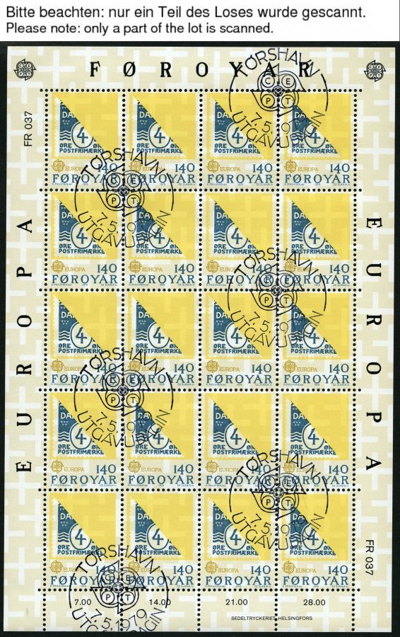 FÄRÖER KB O, 1979-90, Europa, Alle 12 Kleinbogensätze Komplett Mit Ersttagsstempeln, Pracht, Mi. 470.- - Other & Unclassified