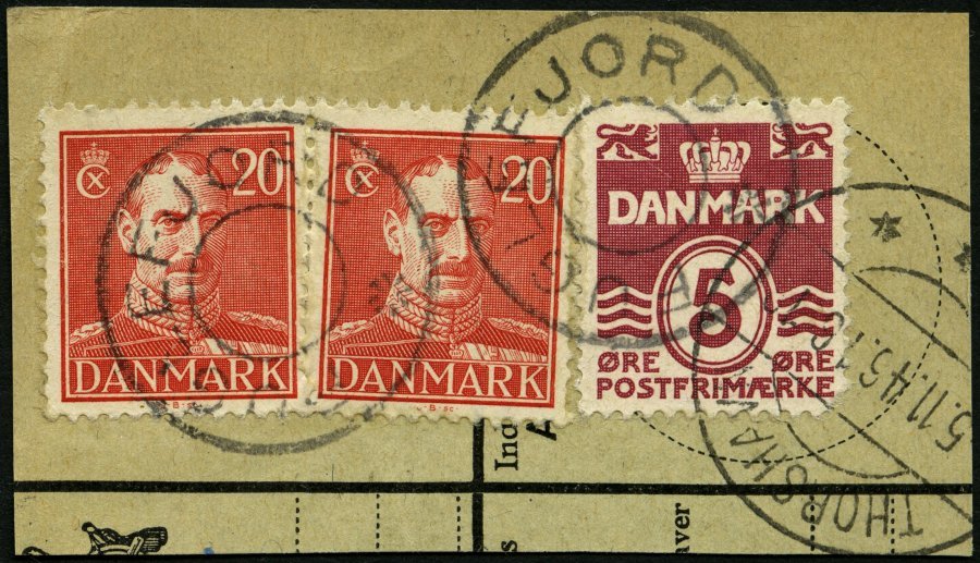 FÄRÖER-STERNSTEMPEL DK 244,271 BrfStk, FUGLEFJORD (ohne Stern) Auf 5 Ø Und 2x 20 Ø, Prachtbriefstück - Other & Unclassified