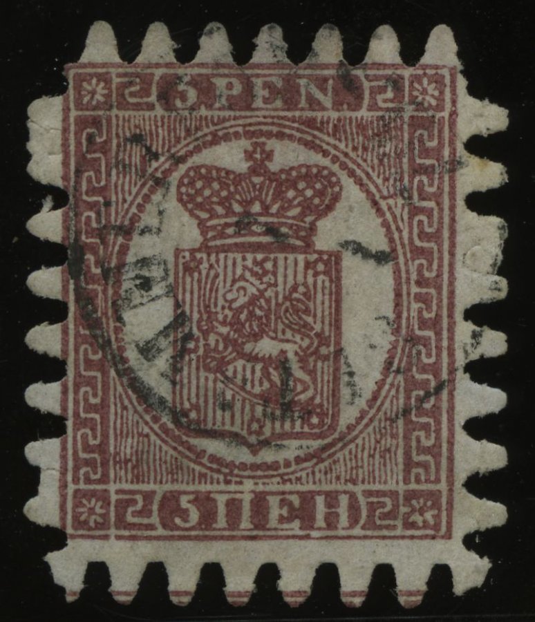 FINNLAND 5Cx O, 1867, 5 P. Braunlila Auf Blasslila, K1 TAMMERFORS, Praktisch Alle Zungen, Pracht - Otros & Sin Clasificación