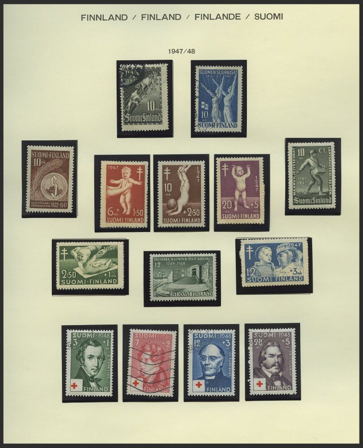 SAMMLUNGEN O,**, *, Fast Nur Gestempelte Komplette Sammlung Finnland Von 1945-90 Im Schaubekalbum Mit Markenheftchen Und - Collections