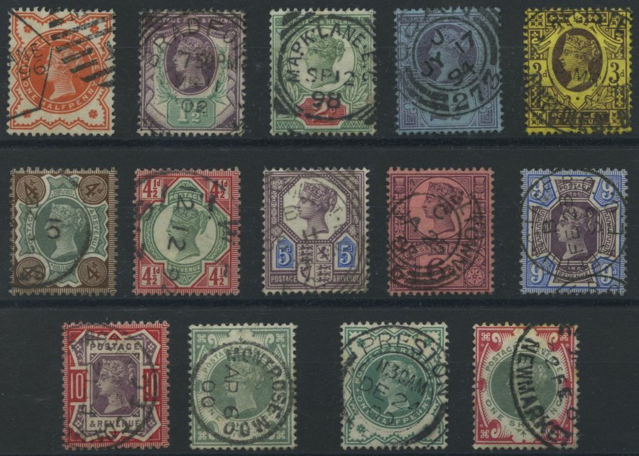 GROSSBRITANNIEN 86-97,100/1 O, 1887, Regierungsjubiläum Incl. Ergänzungswerte, Sauber Gestempelter Prachtsatz (14 Werte) - Used Stamps