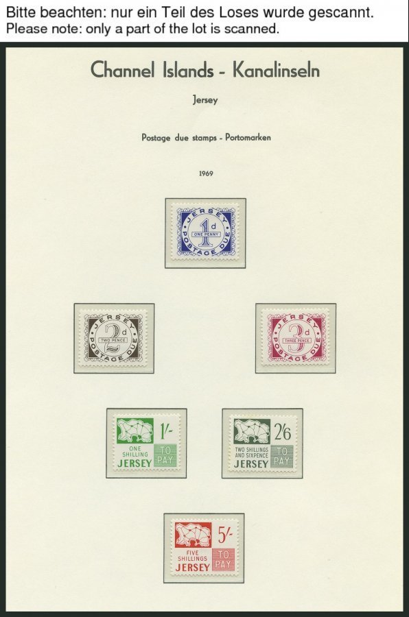 JERSEY P **, Portomarken: 1969-82, Komplett Auf Leuchtturm Falzlosseiten, Pracht - Jersey