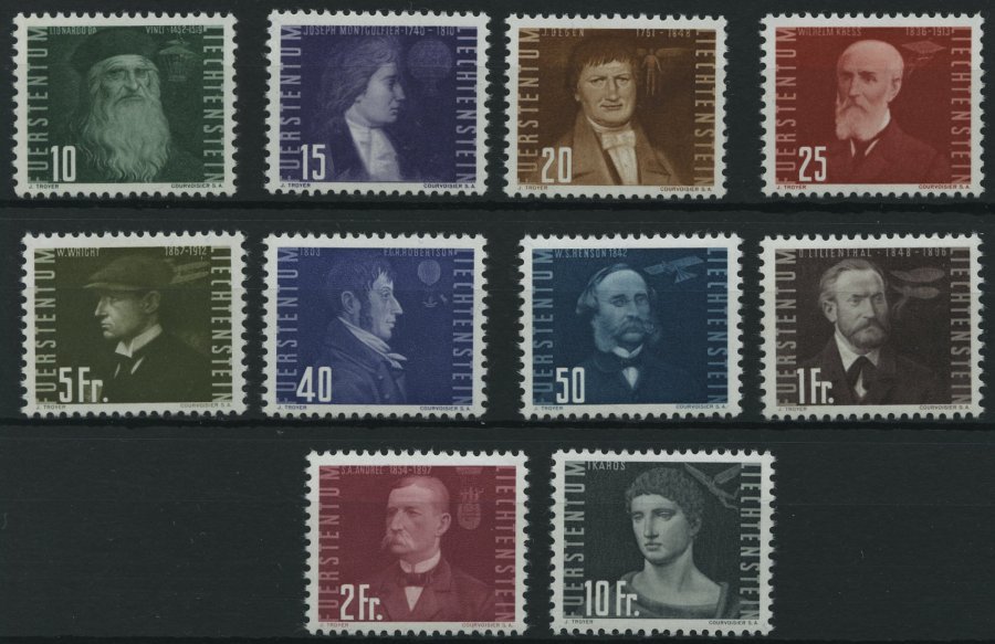 LIECHTENSTEIN 257-66 **, 1948, Flugpioniere, Prachtsatz, Mi. 100.- - Otros & Sin Clasificación