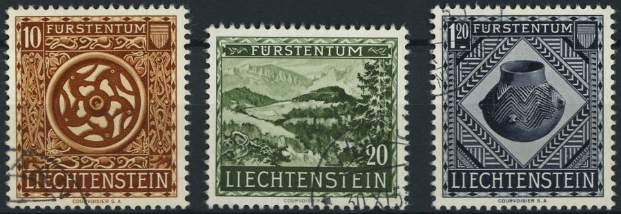 LIECHTENSTEIN 319-21 O, 1953, Landesmuseum, Prachtsatz, Mi. 90.- - Otros & Sin Clasificación