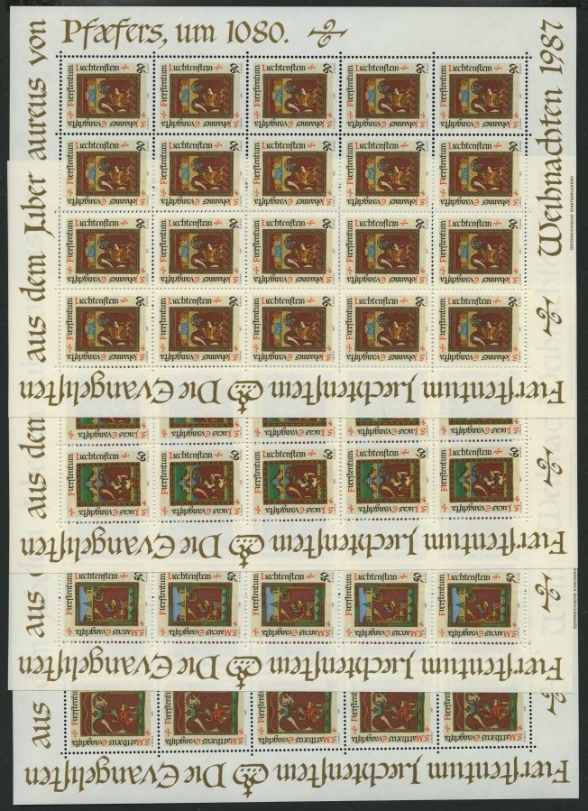 LIECHTENSTEIN 930-33KB **, 1987, Weihnachten Im Kleinbogensatz, Pracht, Mi. 80.- - Otros & Sin Clasificación