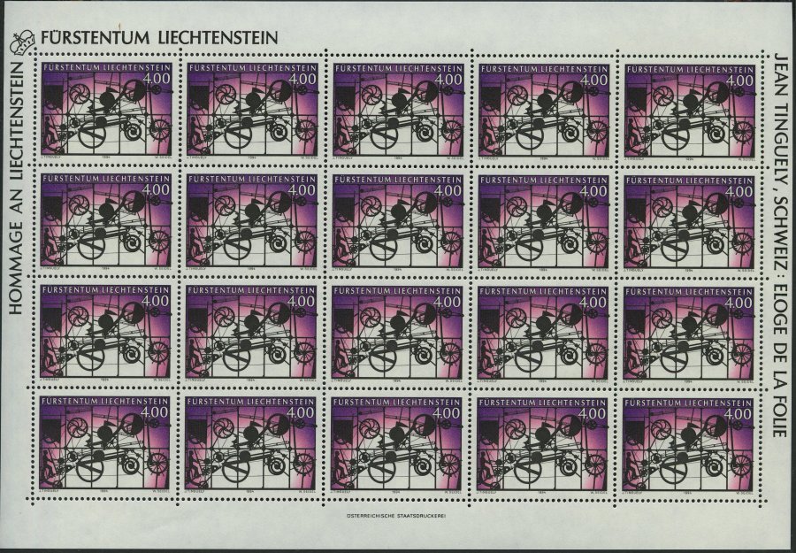 LIECHTENSTEIN 1084KB **, 1994, 4 Fr. Zeitgenössische Kunst Im Kleinbogen, Pracht, Mi. 140.- - Other & Unclassified